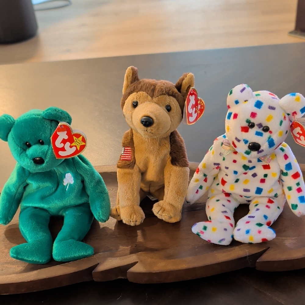 Ty Stuffed Animals Set - Teal, Brown, Multicolor